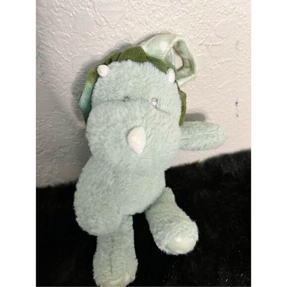 Kelly Toy Kelly Baby Dinosaur Plush Rattle 8” Green/White Polka Dot - Picture 2 of 3